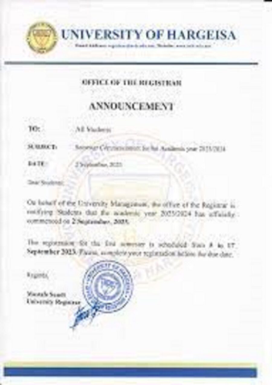 buy degree from the Jaamacada Hargeysa
