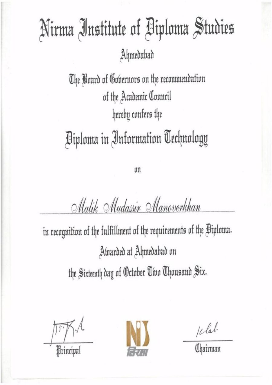 Buy college degree from The Nirma University
