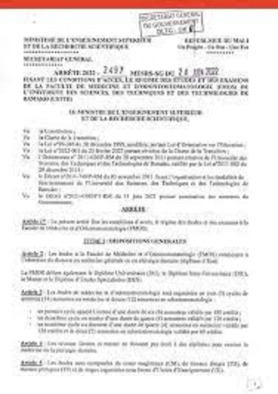 buy degree from the Université des sciences, des techniques et des technologies de Bamako