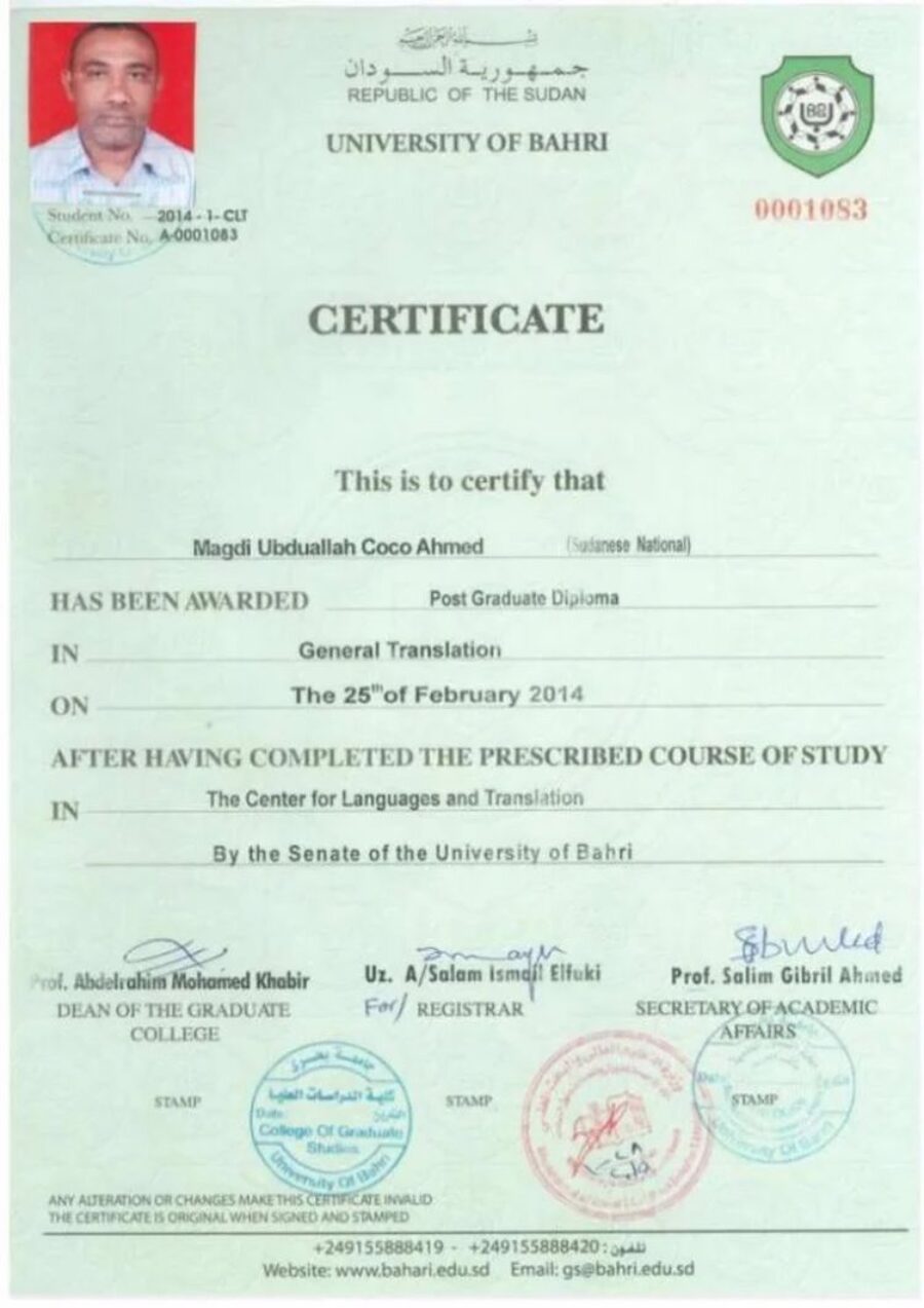 Buy college degree from the University of Bahri
