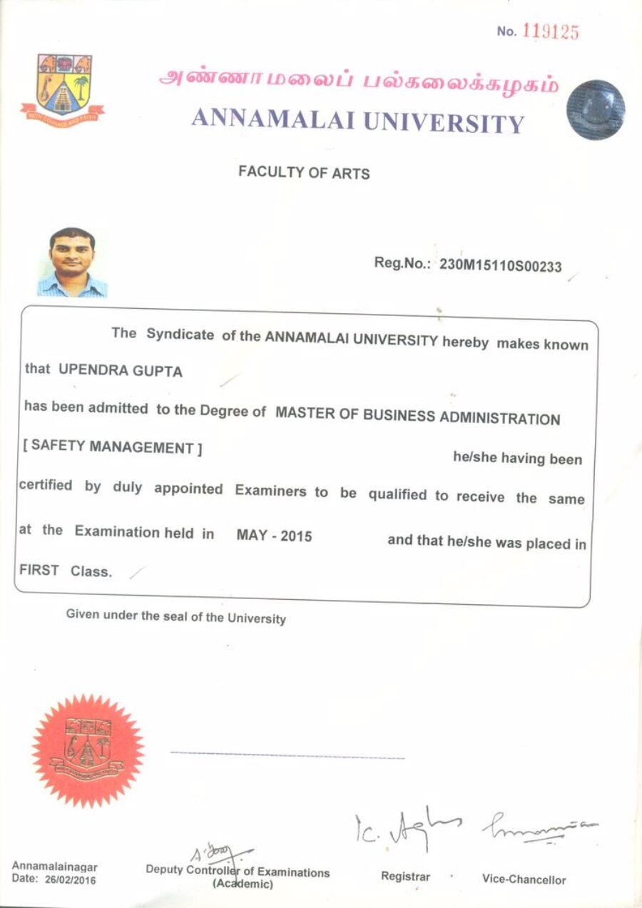 Buy college degree from The Annamalai University