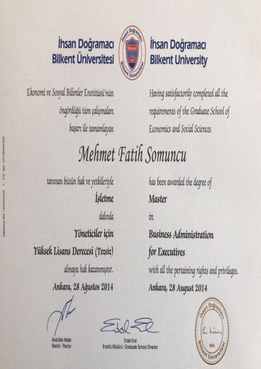 Buy college degree from the Bilkent Üniversitesi
