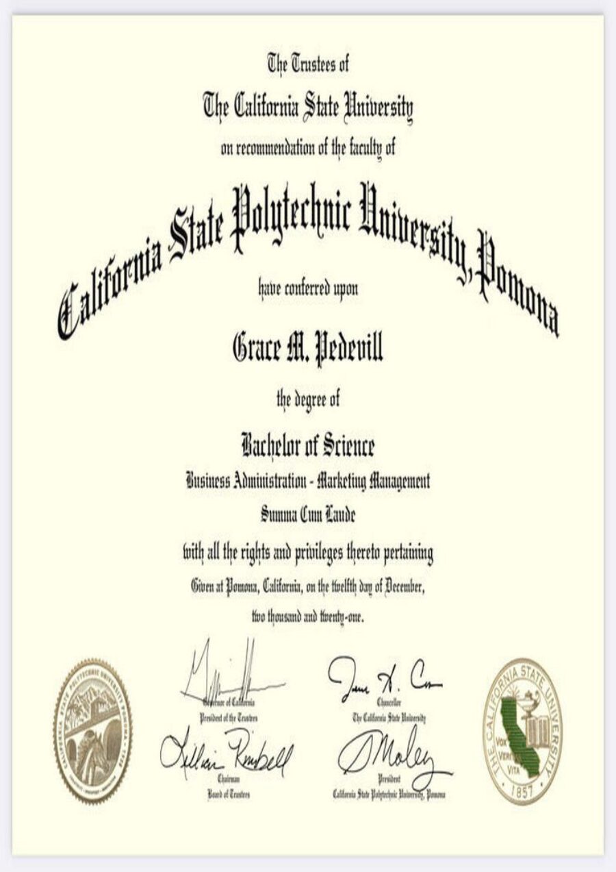 Buy college degree from The California State Polytechnic University, Pomona