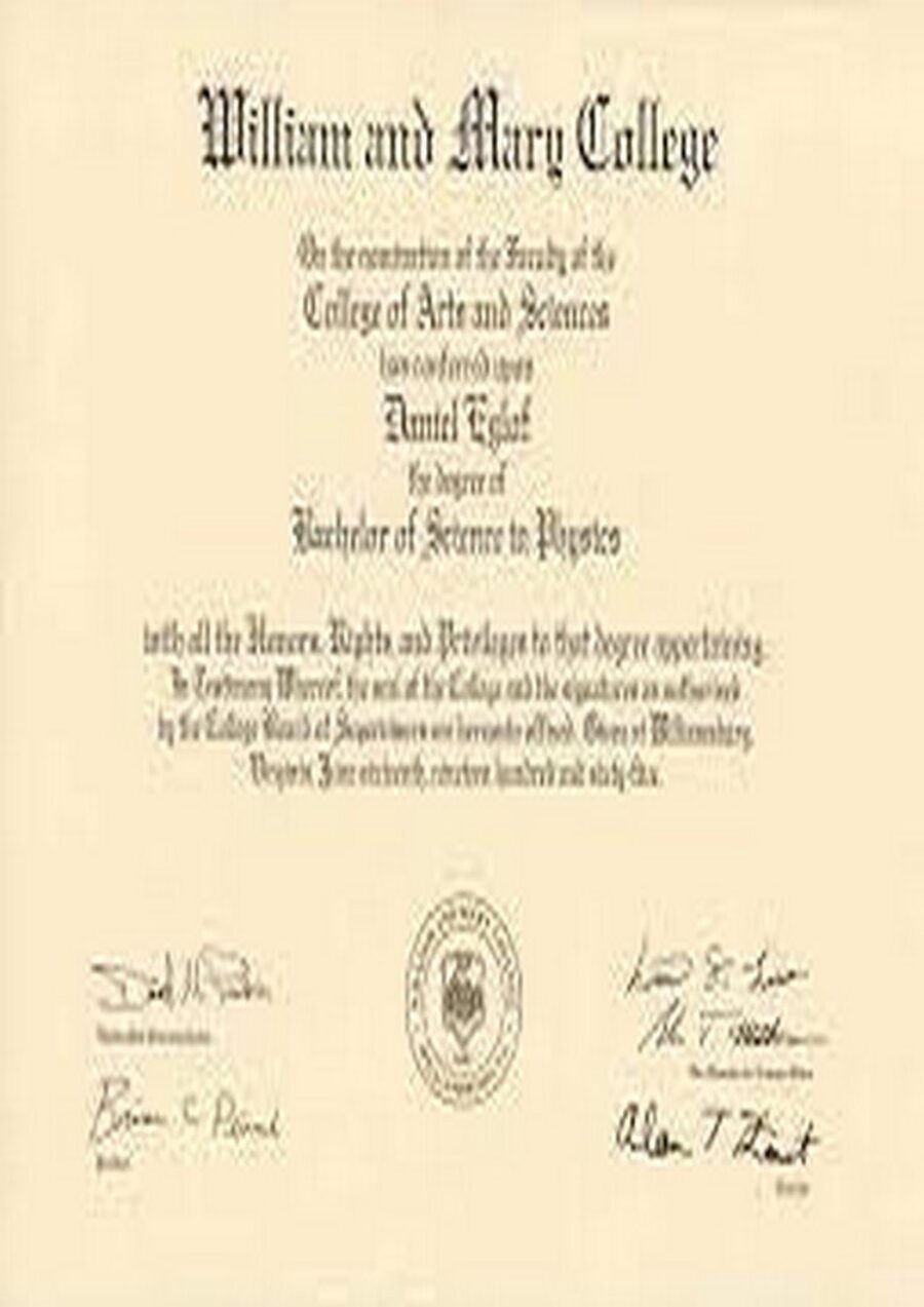 Buy college degree from The College of William & Mary