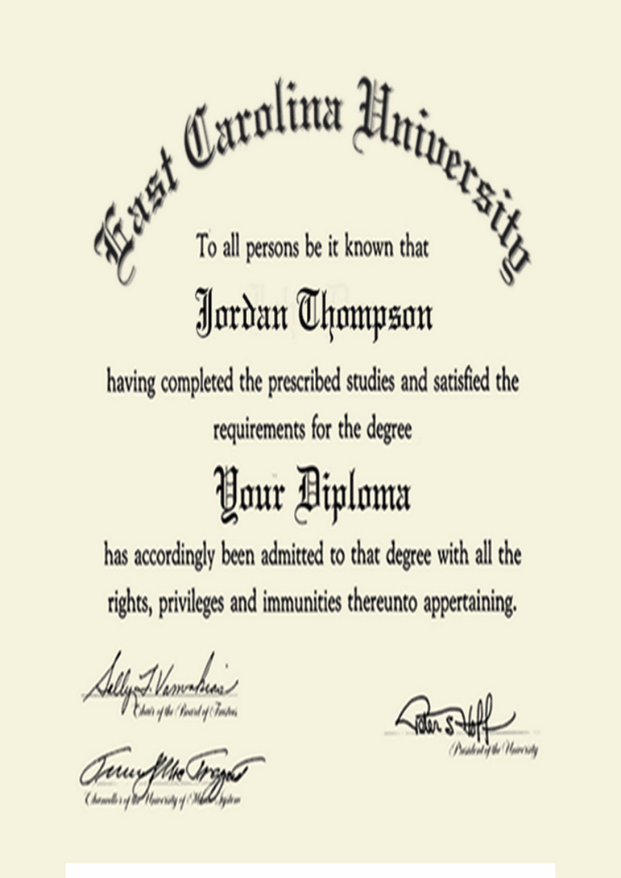 Buy college degree from The East Carolina University