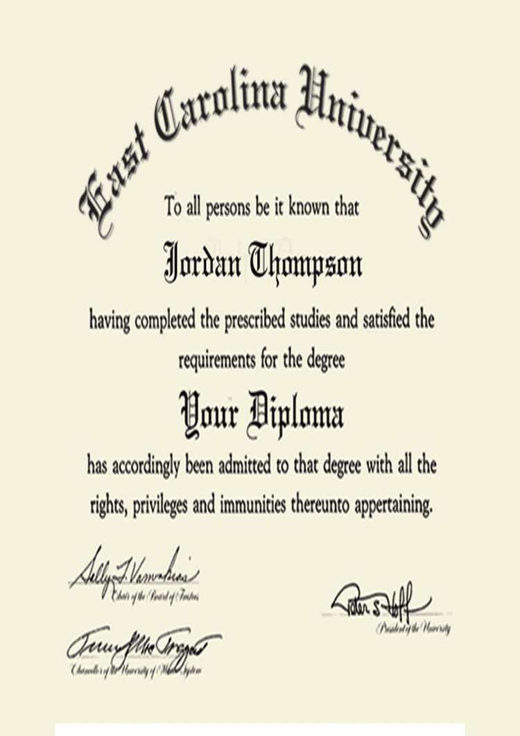 Buy college degree from The East Carolina University