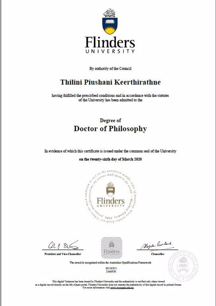 Buy college degree from the Flinders University