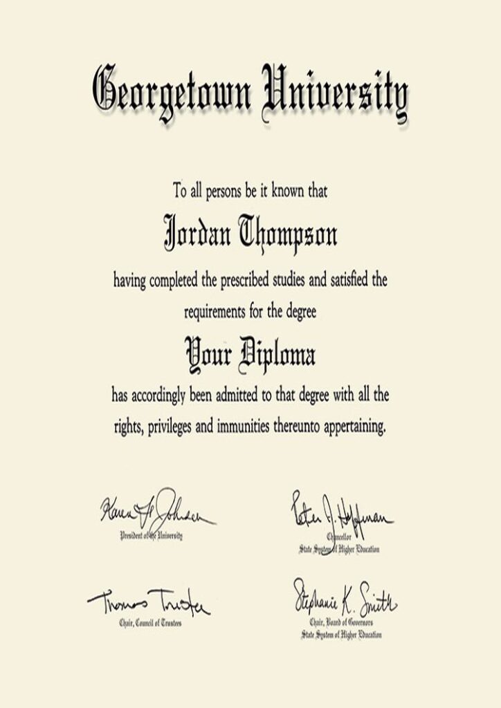 Buy college degree from The Georgetown University