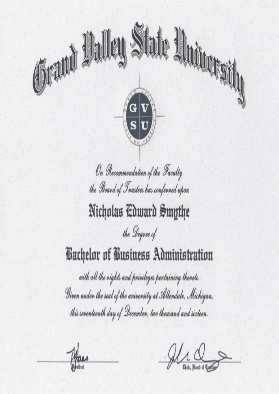 Buy college degree from The Grand Valley State University