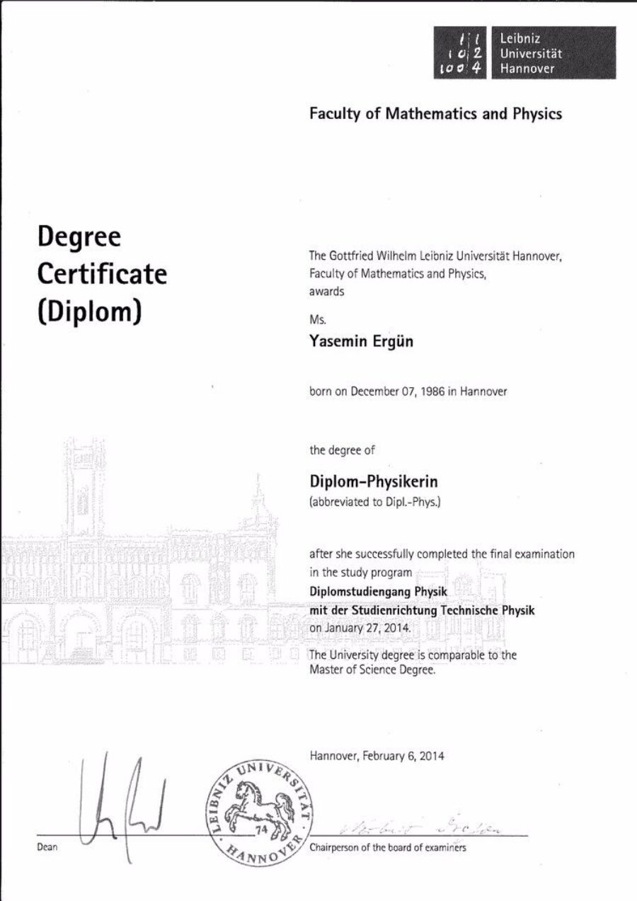 Buy college degree from the Leibniz Universität Hannover
