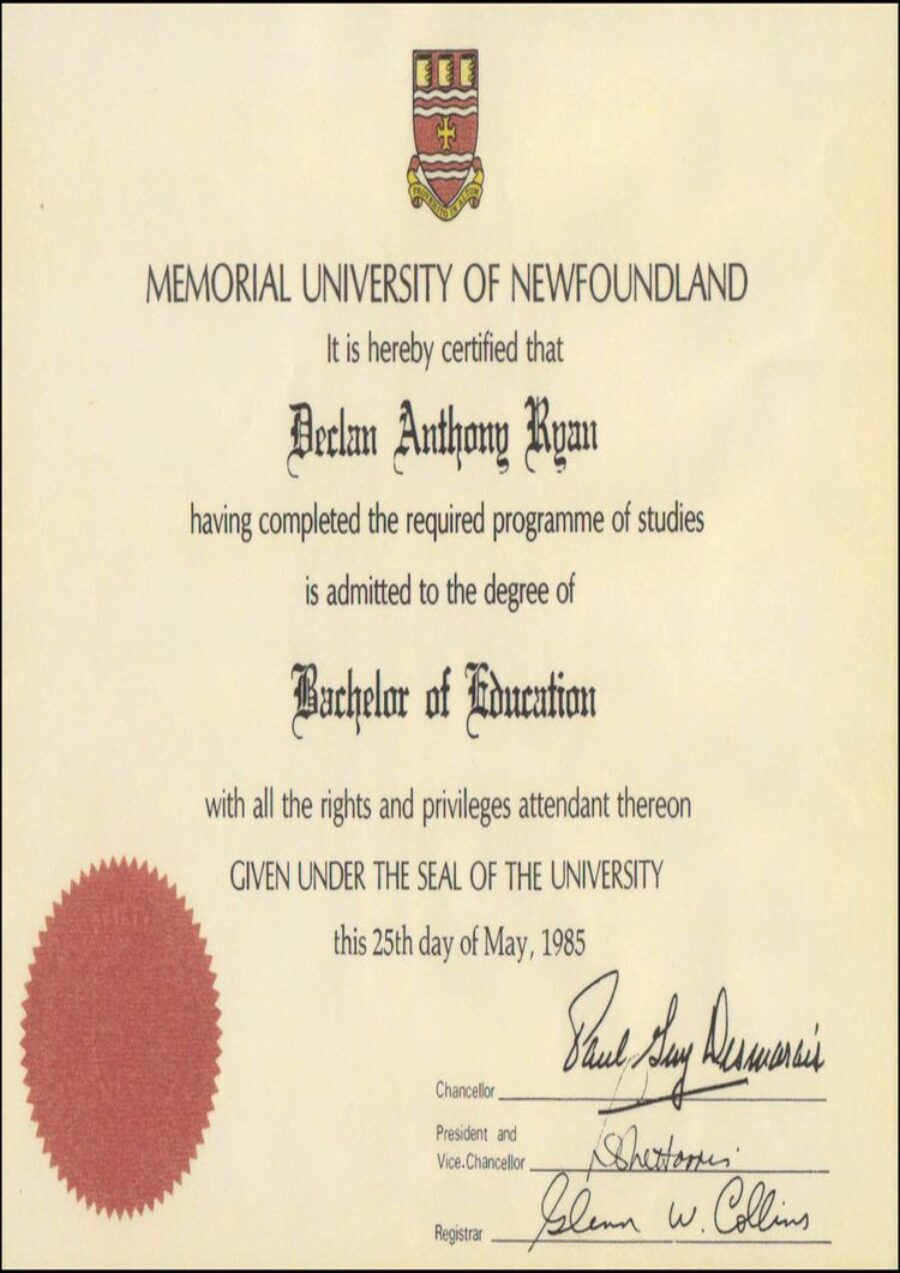 Buy college degree from the Memorial University of Newfoundland