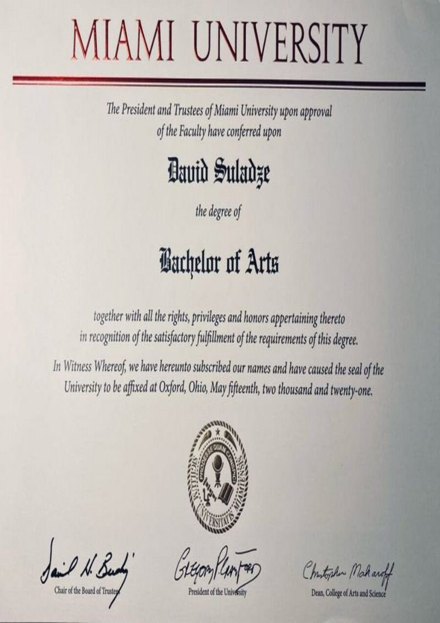 Buy college degree from The Miami University