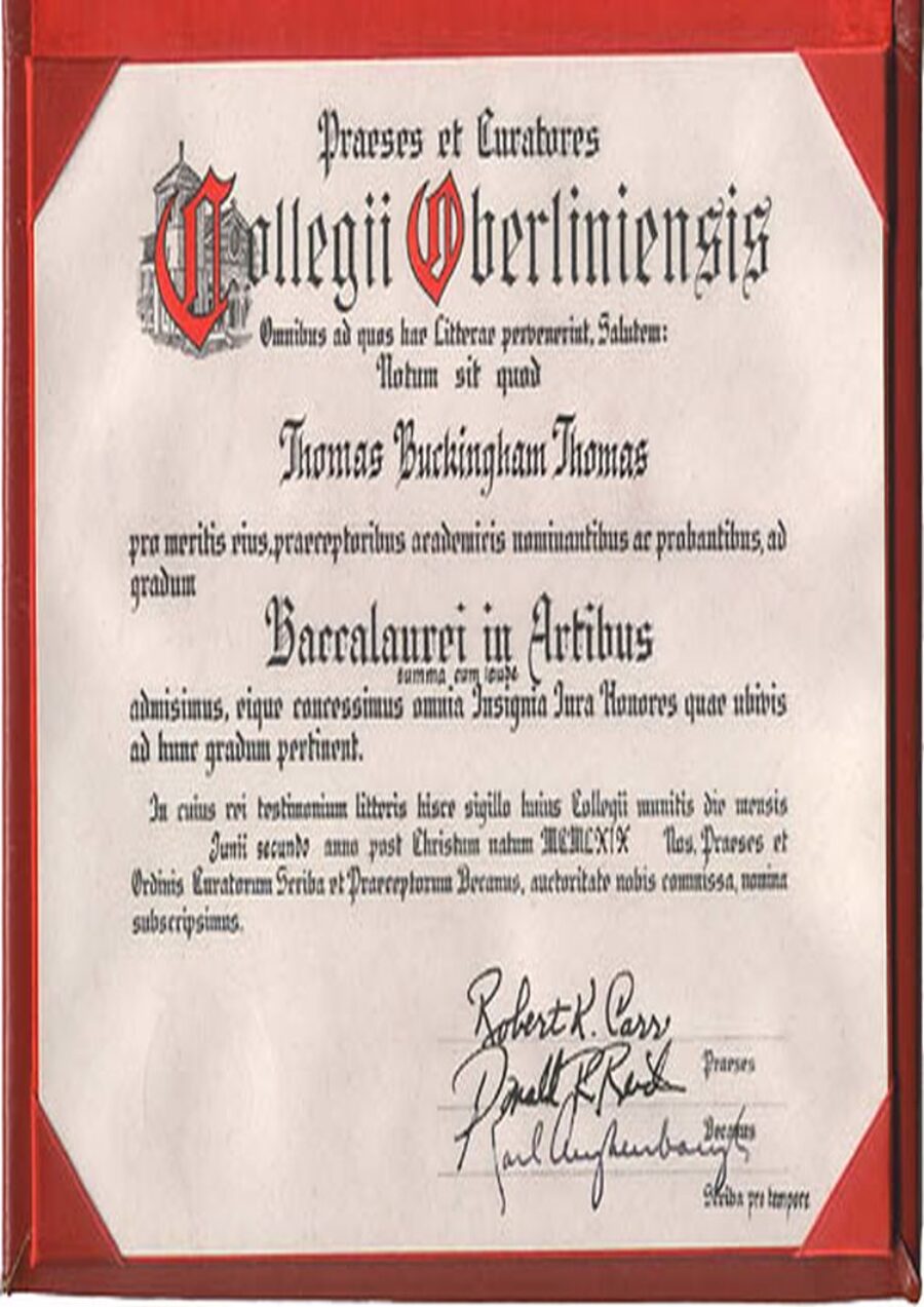 Buy college degree from The Oberlin College
