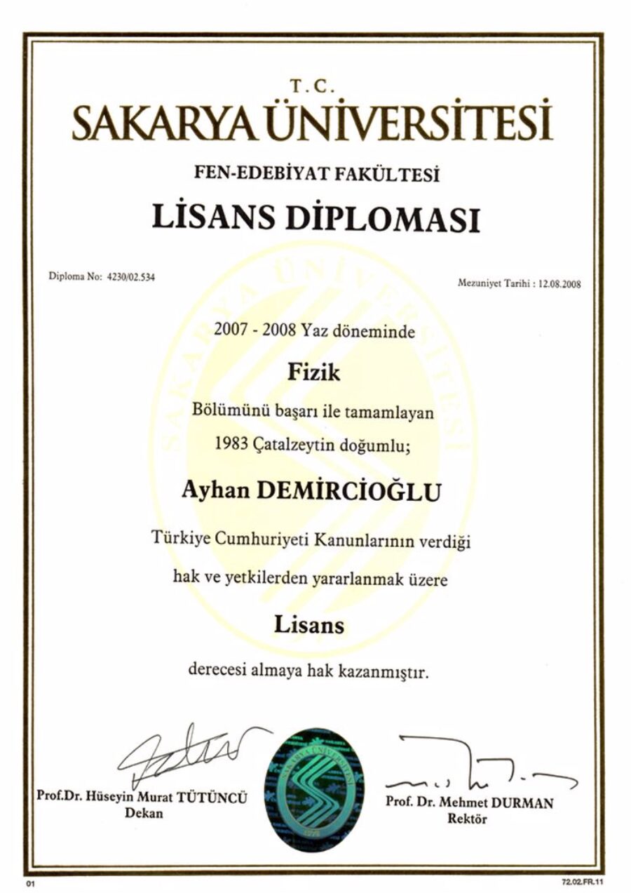 Buy college degree from the Sakarya Üniversitesi