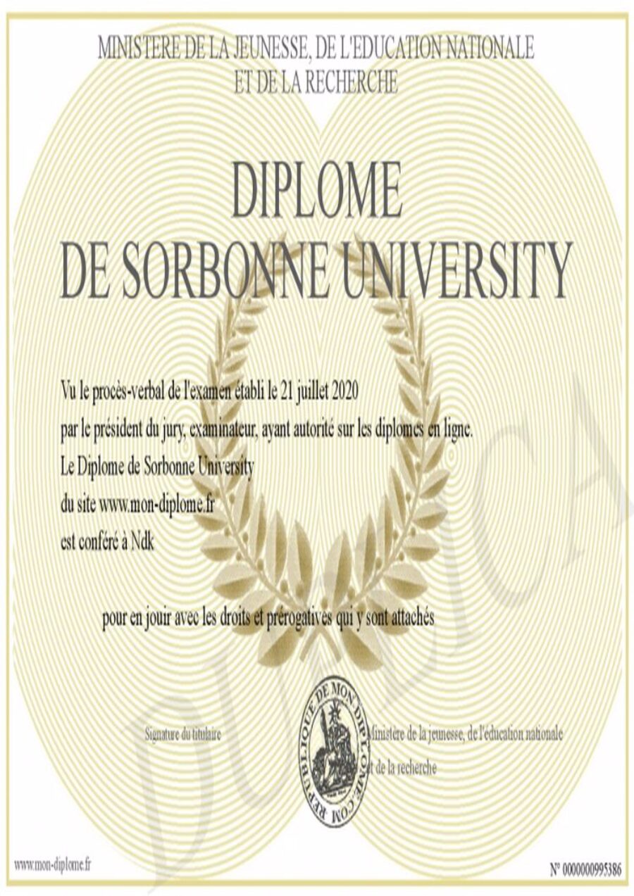 Buy college degree from The Sorbonne Université