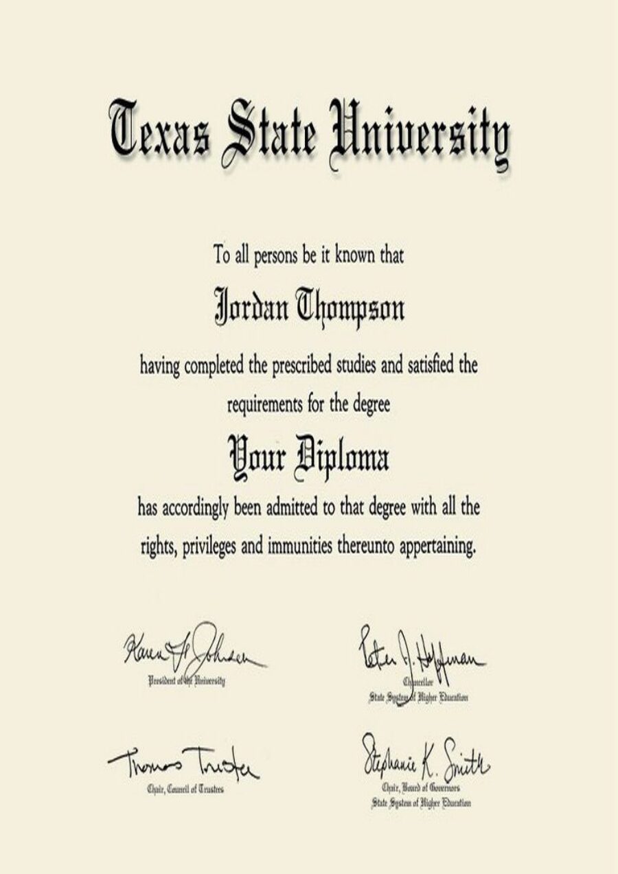 Buy college degree from The Texas State University