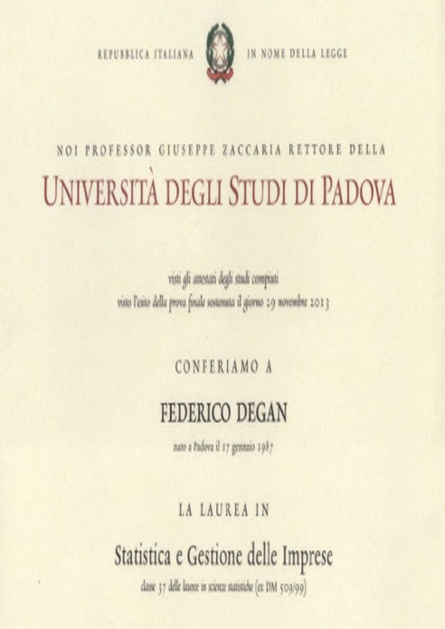 Buy college degree from the Università degli Studi di Padova