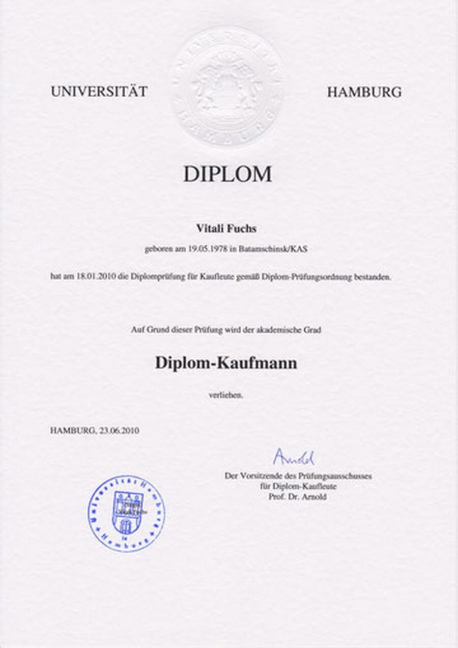 Buy college degree from the Universität Hamburg