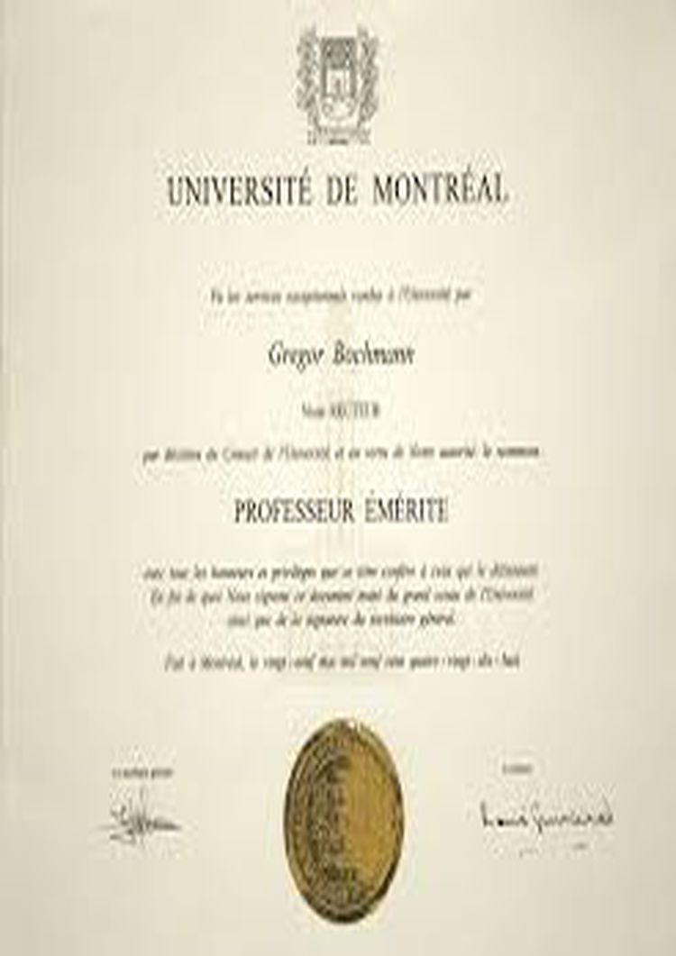 Buy college degree from The Université de Montréal