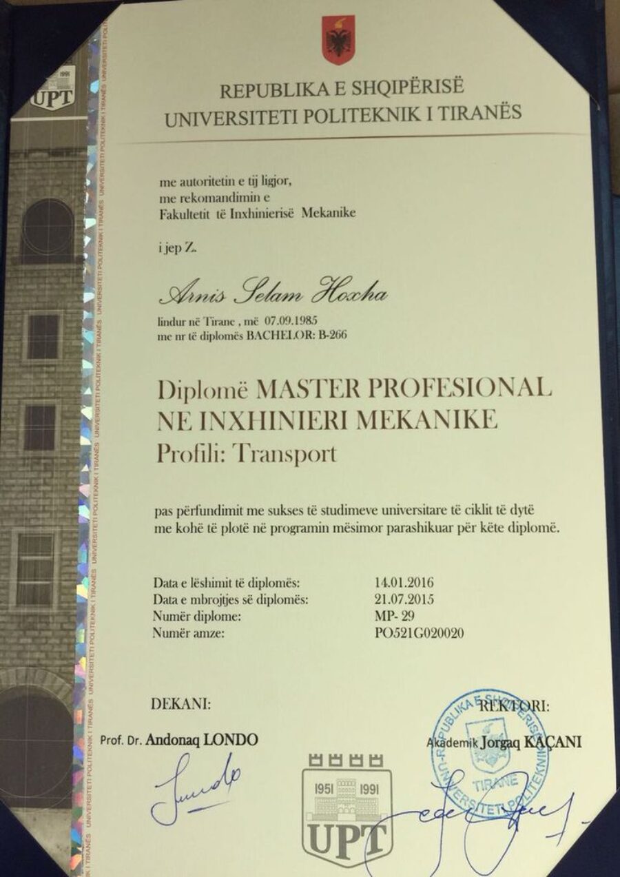 Buy college degree from the Universiteti Europian i Tiranës