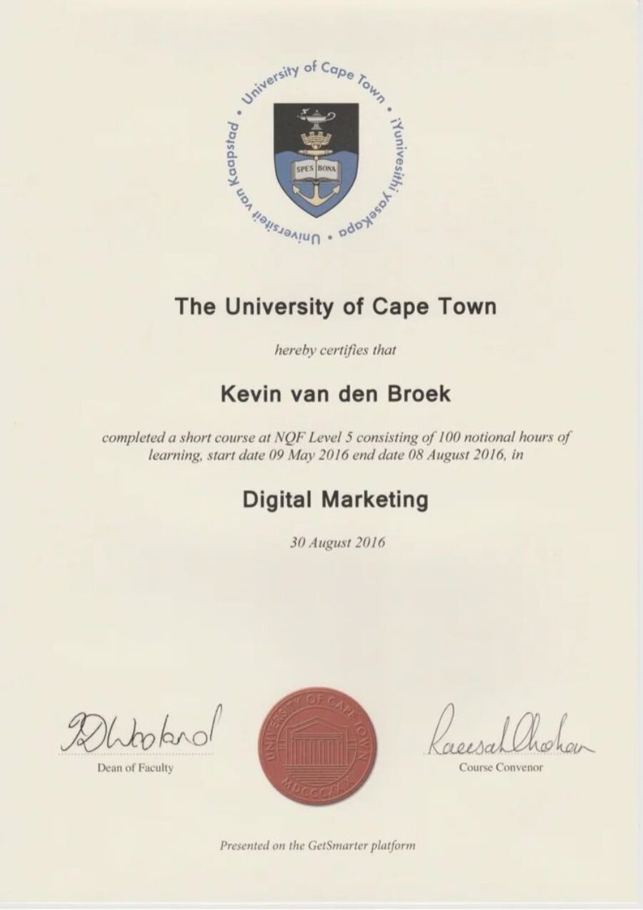 Buy college degree from the University of Cape Town