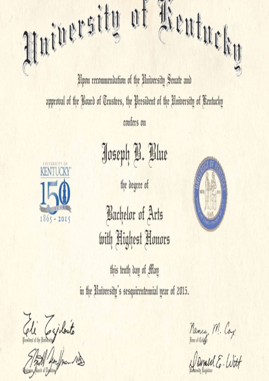 Buy college degree from The University of Kentucky