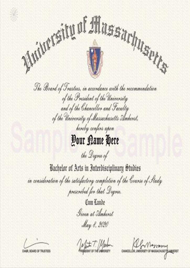 Buy college degree from The University of Massachusetts Amherst