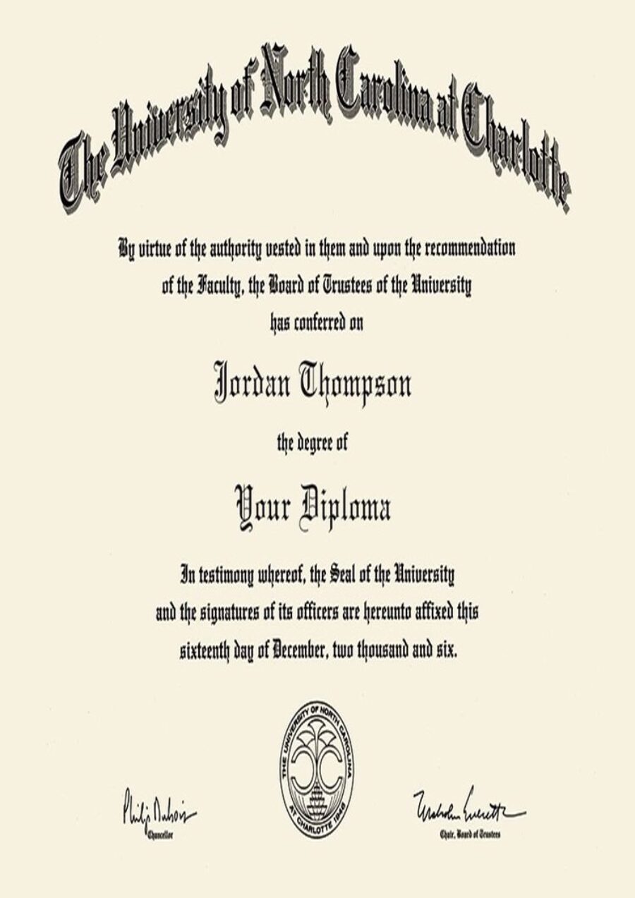 Buy college degree from The University of North Carolina at Charlotte