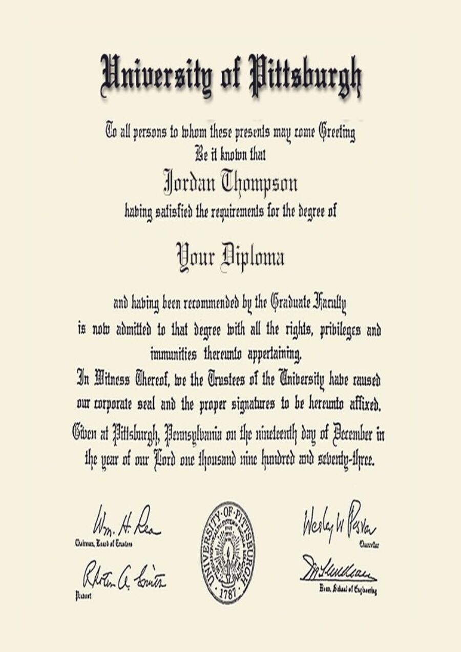 Buy college degree from The University of Pittsburgh