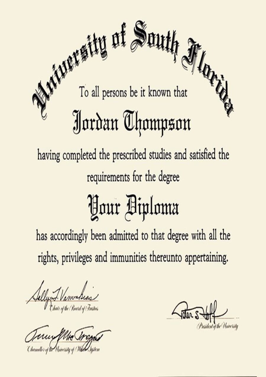 Buy college degree from The University of South Florida