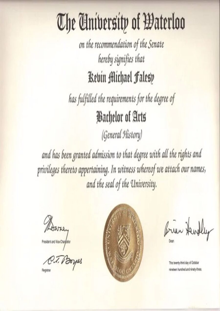 Buy college degree from The University of Waterloo