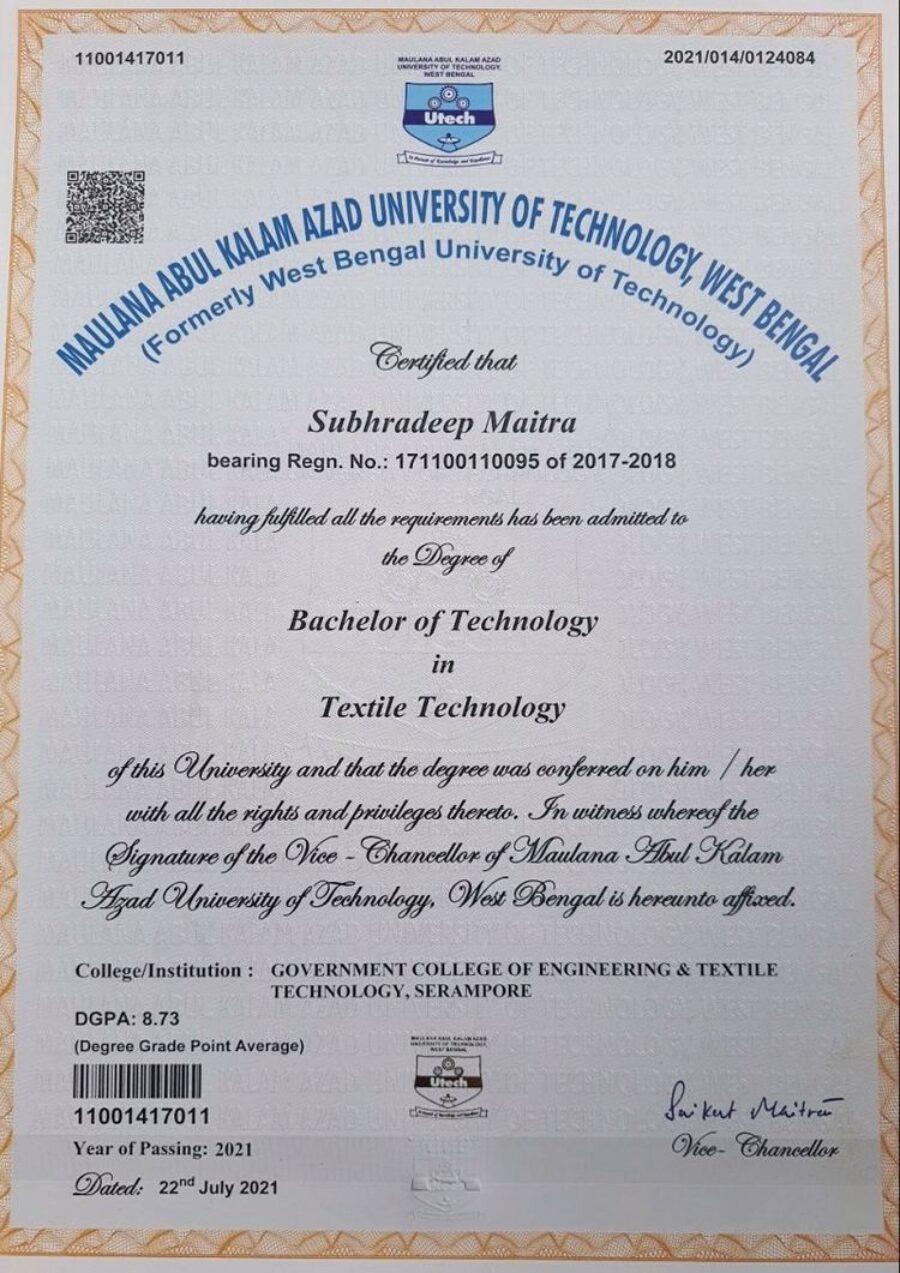 Buy college degree from The Maulana Abul Kalam Azad University of Technology, West Bengal