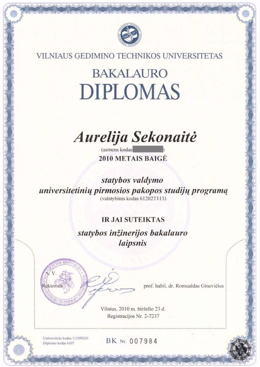 Buy college degree from The Vilniaus Gedimino Technikos Universitetas